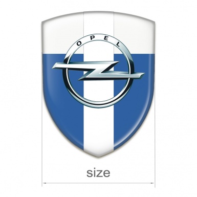 Opel Domed Emblem Blue White Background White Tape Style