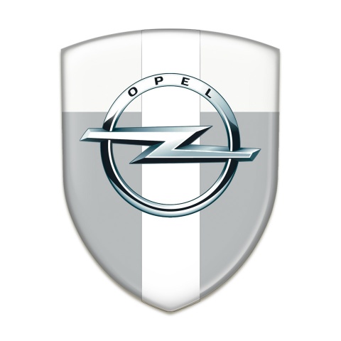 Opel Silicone Emblem Grey White base White Tape Style 