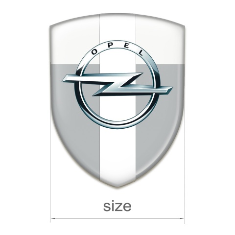 Opel Silicone Emblem Grey White base White Tape Style 
