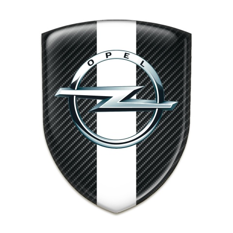 Opel 3D Gel Emblem Black Carbon White Band variant 