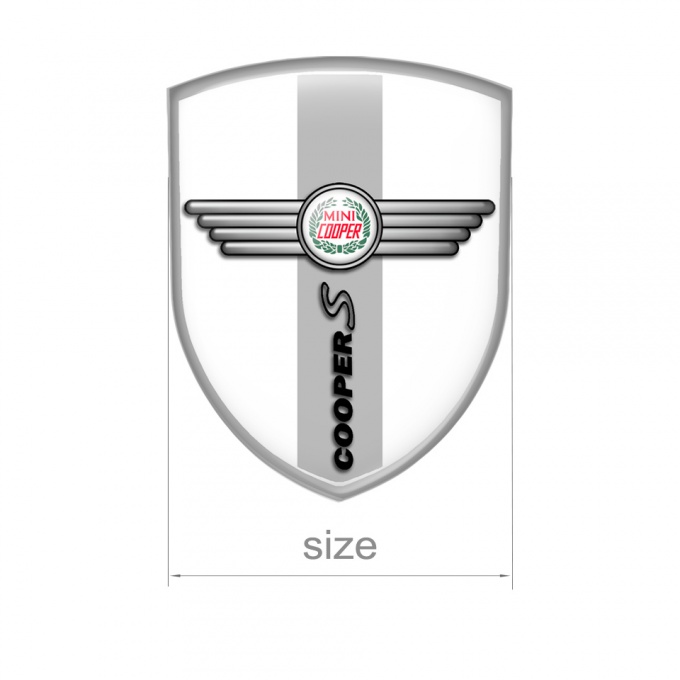 Mini Cooper S Emblem Silicone Shield White Edition | Domed Emblems ...