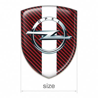 Opel Tuning Badge  Red Carbon White Tape Variant 