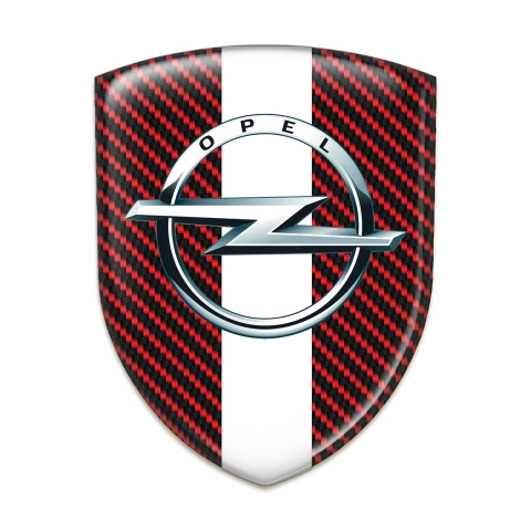 Opel Tuning Badge  Red Carbon White Tape Variant 