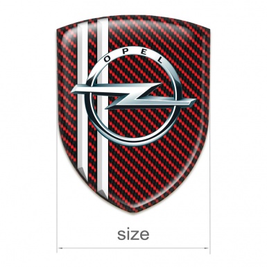 Opel Silicone Car Decal Badge Red carbon with White Lines variant