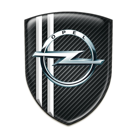 Opel Auto Emblem Black Fibers with White Lines Variant 