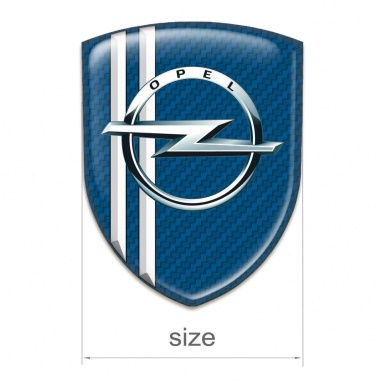 Opel Tuning Emblem Navy Blue Carbon with White Lines variant 