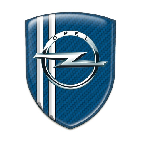 Opel Tuning Emblem Navy Blue Carbon with White Lines variant 
