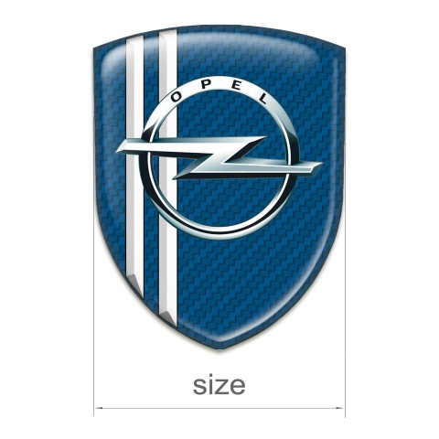 Opel Tuning Emblem Navy Blue Carbon with White Lines variant 