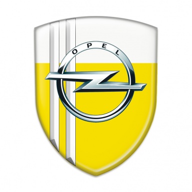 Opel Domed Emblem Yellow White with White Lines Type 