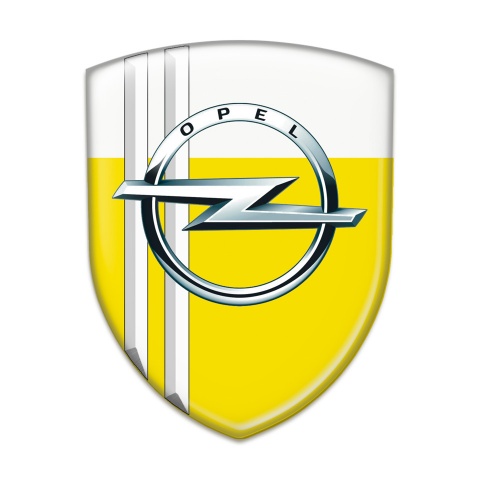 Opel Domed Emblem Yellow White with White Lines Type 