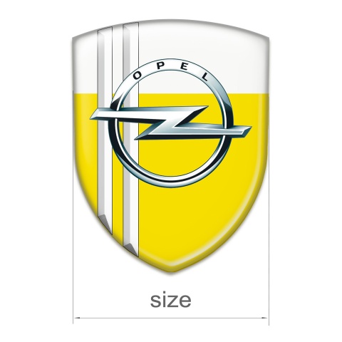 Opel Domed Emblem Yellow White with White Lines Type 