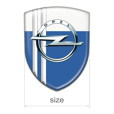 Opel Silicone Emblem Blue White with White Lines Type 