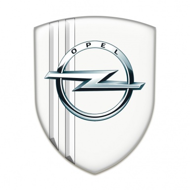 Opel Emblem Exterior White Decoration Silver Logo 