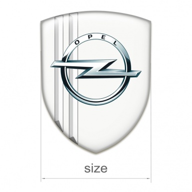 Opel Emblem Exterior White Decoration Silver Logo 