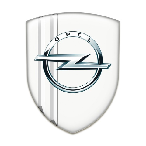 Opel Emblem Exterior White Decoration Silver Logo 