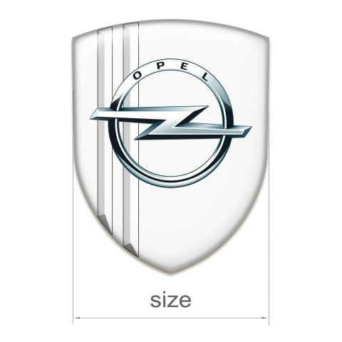 Opel Emblem Exterior White Decoration Silver Logo 