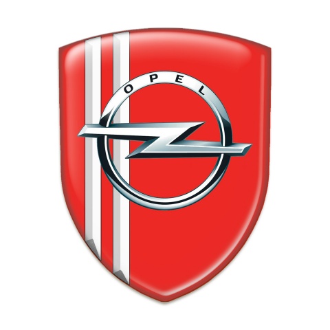 Opel Car Accessories Badge Red with White Lines Type 