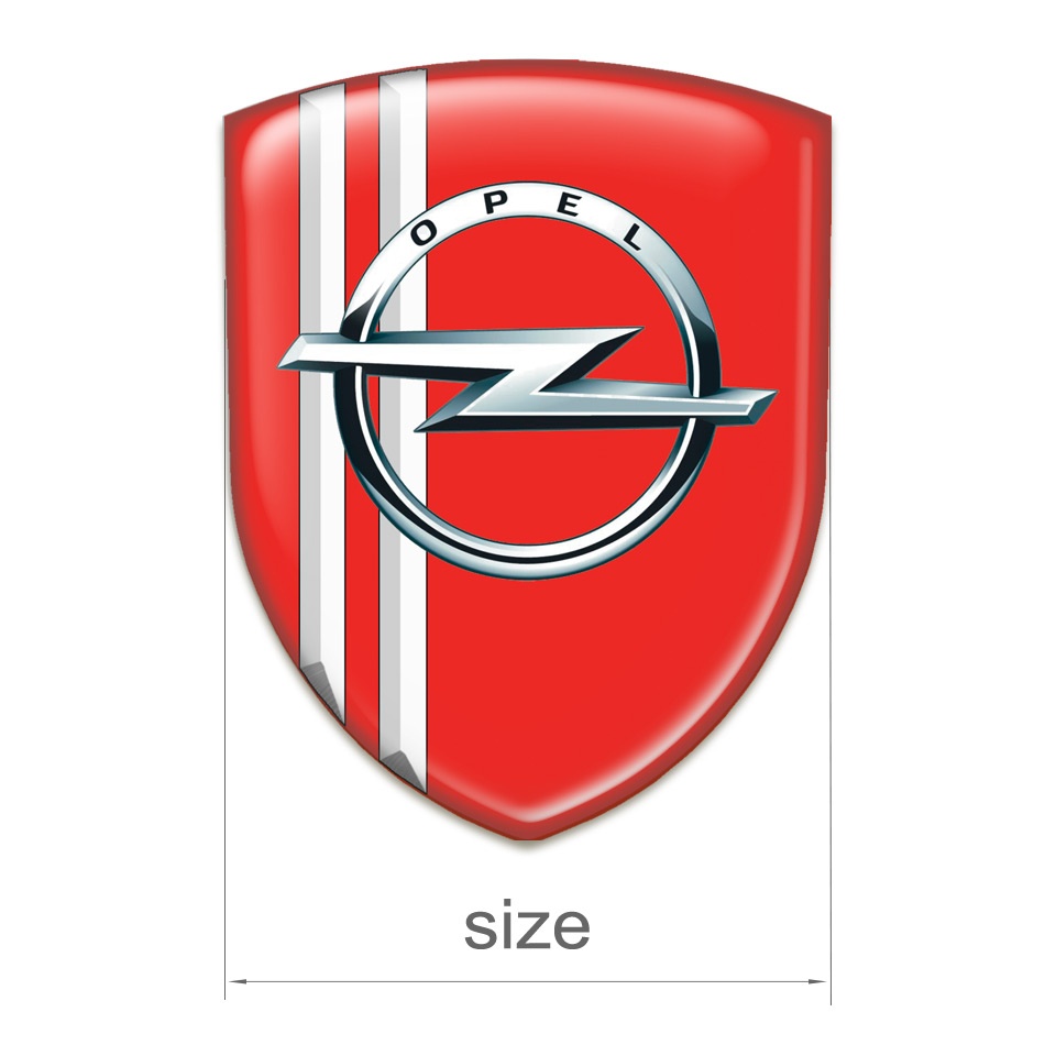 Opel Car Accessories Badge Red with White Lines Type | Domed Emblems ...