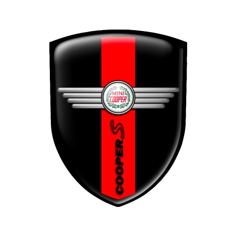 Mini Cooper S Emblem Silicone Shield Black Red Edition