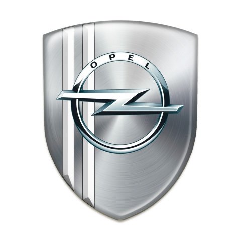 Opel Car Interior Badge Silver with White Lines Type 