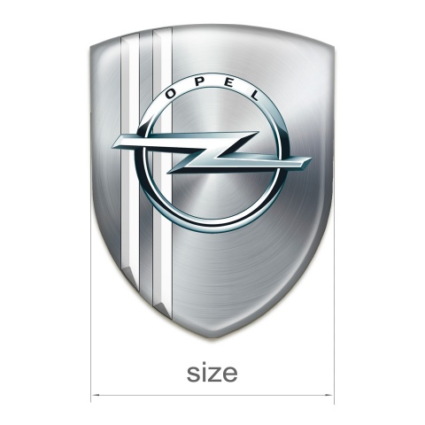 Opel Car Interior Badge Silver with White Lines Type 