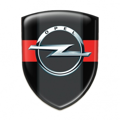 Opel Domed Emblem Black with Red band Edition 