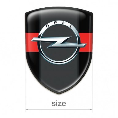 Opel Domed Emblem Black with Red band Edition 