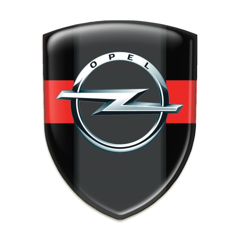 Opel Domed Emblem Black with Red band Edition 