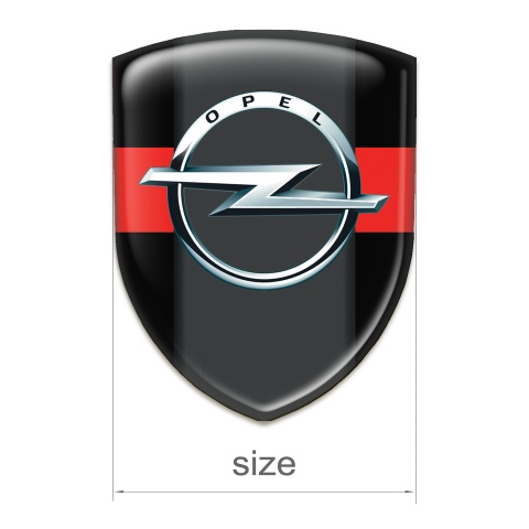 Opel Domed Emblem Black with Red band Edition 