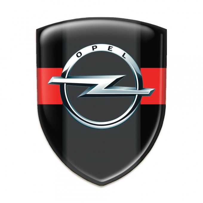 Opel Domed Emblem Black with Red band Edition 