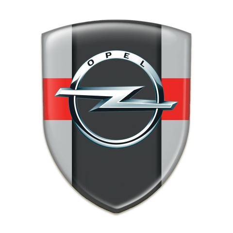 Opel Silicone Emblem Grey with Red Band edition