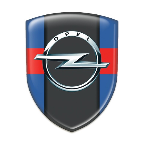 Opel 3D Gel Emblem Blue with Red Band Edition 