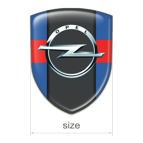 Opel 3D Gel Emblem Blue with Red Band Edition 