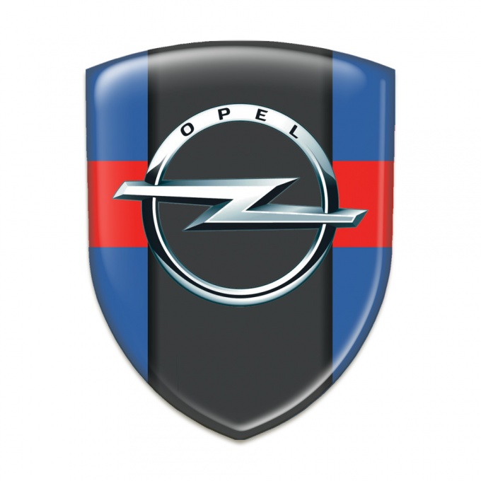 Opel 3D Gel Emblem Blue with Red Band Edition 