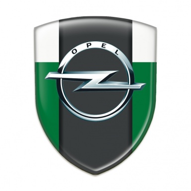 Opel Silicone Car Decal Badge Green White Edition 