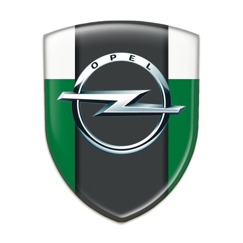 Opel Silicone Car Decal Badge Green White Edition 