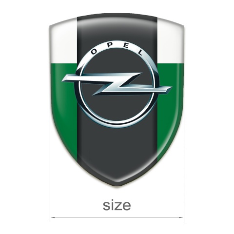 Opel Silicone Car Decal Badge Green White Edition 