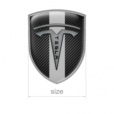 Tesla Shield Silicone Emblem Carbon Grey Line Edition