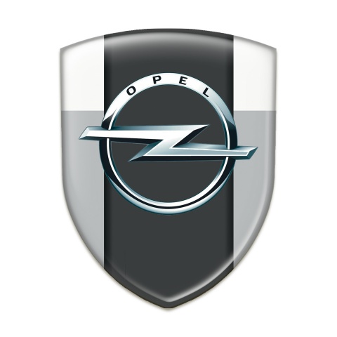 Opel Emblem Badge Logo Grey White Edition 