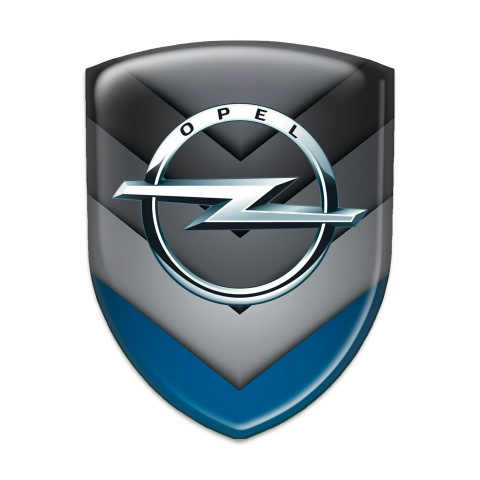 Opel 3D Gel Emblem Grey Blue V Shape Details Edition 