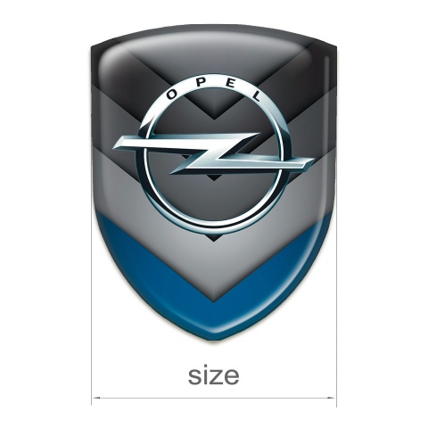 Opel 3D Gel Emblem Grey Blue V Shape Details Edition 