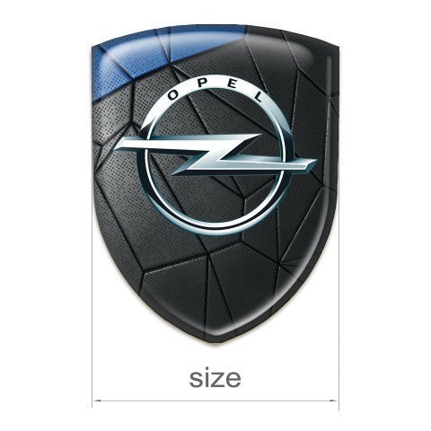 Opel Silicone Shield Blue Black Mosaic Base Silver Logo 