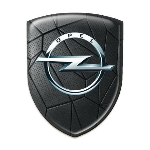 Opel Auto Emblem Black Mosaic Effect with Silver logo 