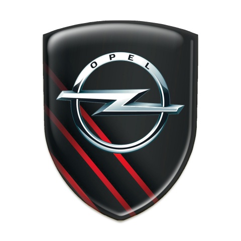 Opel Logo Emblem Black with Diagonal Red Lines edition 