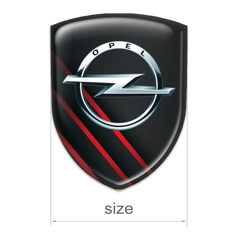 Opel Logo Emblem Black with Diagonal Red Lines edition 