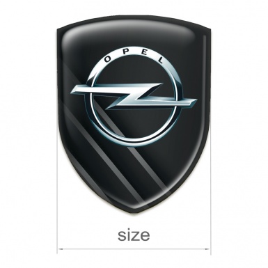 Opel Tuning Emblem Black Base with Diagonal Grey Lines 