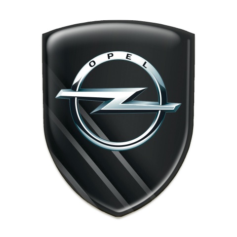 Opel Tuning Emblem Black Base with Diagonal Grey Lines 