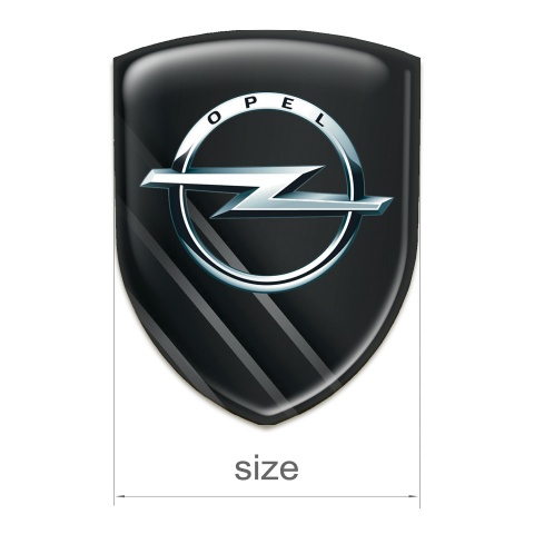 Opel Tuning Emblem Black Base with Diagonal Grey Lines 