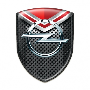 Opel Domed Emblem Racing Edition Black with red Element 