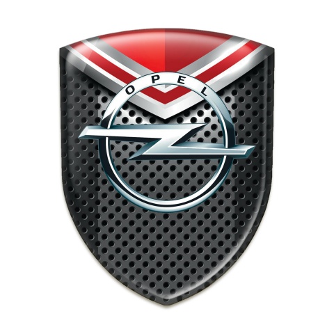 Opel Domed Emblem Racing Edition Black with red Element 